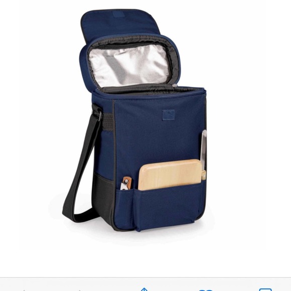 NWOT Bull Bear Wine Cheese Navy Tote - Picture 7 of 8